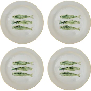 Talíř Bloomingville, Jídelní talíře Hadden, 27 cm, zelené, 4 ks - Formadore