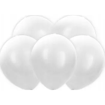 Balónek Balónky metalické BÍLÉ svatební hostina narozeniny 5 ks