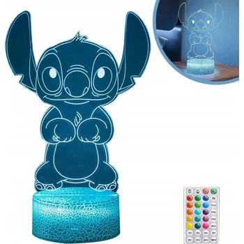 Lampička Noční Lampa LED 3D Pohádka Lilo a Stitch Figurka Dálkové Ovládání Dětská Narozeniny