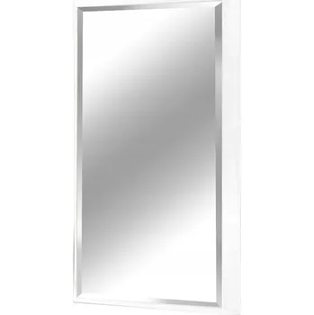 Zrcadlo Moderní bílé zrcadlo fazetované 65 x 95 cm 12F-390