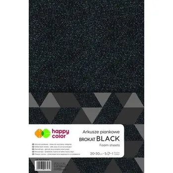 Set školních potřeb Arkusze piankowe brokat A4 black 5szt. HAPPY COLOR