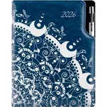 Diář DESIGN týdenní B5 2026 - modrá - Ornament