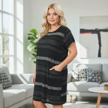 Dámské šaty Dámské černé bavlněné letní šaty M2696