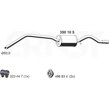 Tlumič výfuku Zadní tlumič výfuku ERNST 350105