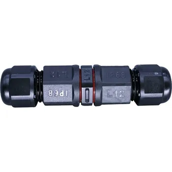 Elektrický konektor LaskaKit_cz Spojka kabelová rovná IP68 L20 Počet pinů: 2P