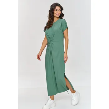 Dámské šaty Maxi šaty s řaseným pasem M878 Barva: Zelená, Velikost: S/M