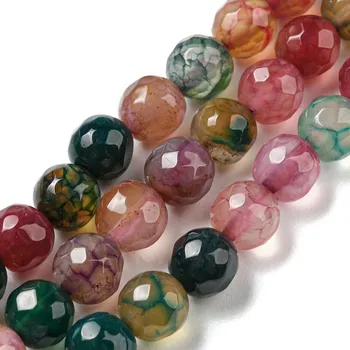 Dětské navlékací korálky Achát fasetovaný 6 mm (návlek 60 - 63 korálků)