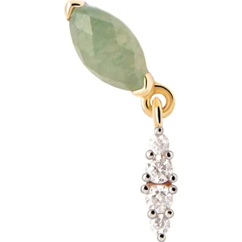 Šperk PDPAOLA Pozlacená single náušnice Green Aventurine Vanila PG01-063-U + 2 měsíce na vrácení zboží