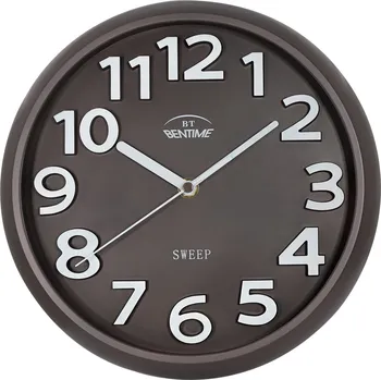 Hodiny Bentime Nástěnné hodiny s plynulým chodem H43-SW8315BR + 2 měsíce na vrácení zboží