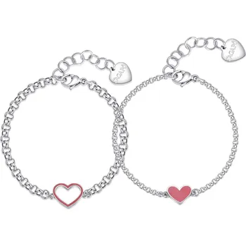Náramek S'Agapõ Set půvabných náramků z oceli Srdíčka Me + You SEY18 + 2 měsíce na vrácení zboží