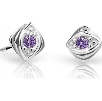 Náušnice Cutie Jewellery Dětské náušnice z bílého zlata C1897-30-X-2 fialová + 2 měsíce na vrácení zboží