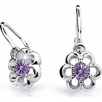 Náušnice Cutie Jewellery Dětské náušnice z bílého zlata C1947-10-X-2 fialová + 2 měsíce na vrácení zboží