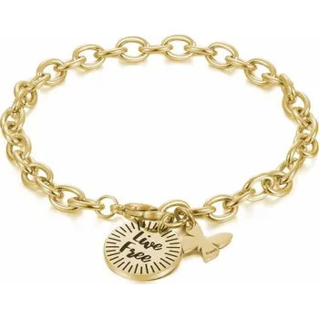 Náramek S'Agapõ Pozlacený náramek s přívěsky Happy SHAM16 + 2 měsíce na vrácení zboží