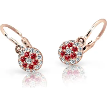 Náušnice Cutie Jewellery Dětské náušnice z růžového zlata C2150-10-X-4 červená + 2 měsíce na vrácení zboží