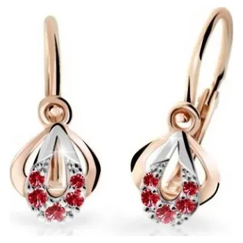Náušnice Cutie Jewellery Dětské bicolor náušnice z růžového zlata C2270-10-X-4 červená + 2 měsíce na vrácení zboží