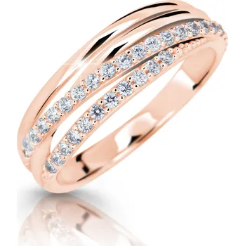 Prsten Cutie Jewellery Třpytivý prsten z růžového zlata Z6716-3352-10-X-4 60 mm + 2 měsíce na vrácení zboží