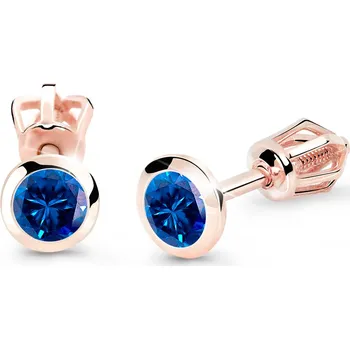 Náušnice Cutie Diamonds Elegantní náušnice z růžového zlata se safíry DZ8003-30-SF-X-4 + 2 měsíce na vrácení zboží