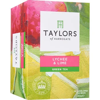 Čaj Taylors Lychee & Lime Green - liči&limetky ochucený zelený čaj 20 x 1,5g