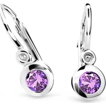 Náušnice Cutie Jewellery Dětské náušnice z bílého zlata C1537-10-X-2 fialová + 2 měsíce na vrácení zboží