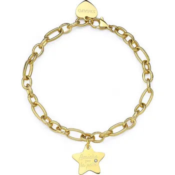 Náramek S'Agapõ Ocelový pozlacený náramek hvězda Be My Family SBY023 + 2 měsíce na vrácení zboží