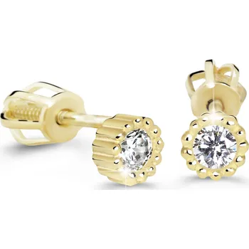 Náušnice Cutie Diamonds Minimalistické náušnice pecky ze žlutého zlata s brilianty DZ60236-30-00-X-1 + 2 měsíce na vrácení zboží