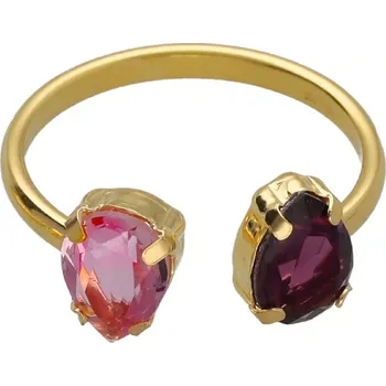 Prsten Victoria Cruz Pozlacený otevřený prsten s růžovými krystaly Glory A4904-26DA 58 mm + 2 měsíce na vrácení zboží