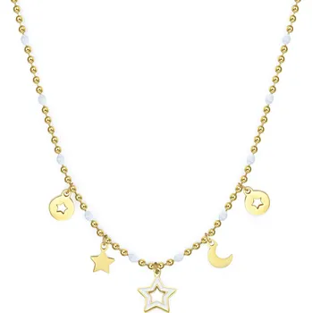 Módní doplněk S`Agapõ Pozlacený ocelový náhrdelník s přívěsky Vibes SVB04 + 2 měsíce na vrácení zboží