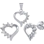 Silvego Stříbrný oblíbený srdíčkový set se zirkony JJJS582 (náušnice, přívěsek) + 2 měsíce na vrácení zboží