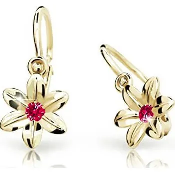 Náušnice Cutie Jewellery Zlaté dětské náušnice C1993-10-X-1 červená + 2 měsíce na vrácení zboží