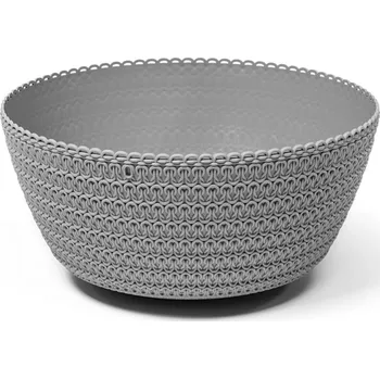 Květináč Plastový květináč Bowl Jersey, průměr 24 cm, šedý