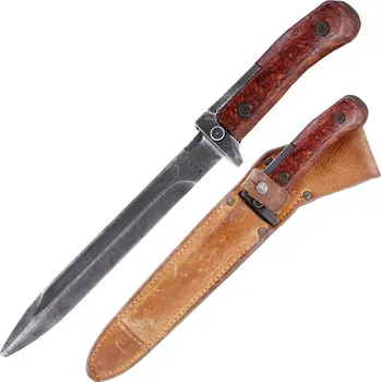 Bojový nůž TifanTEX Bodák vz 58 ČSLA s koženým pouzdrem Dřevěná