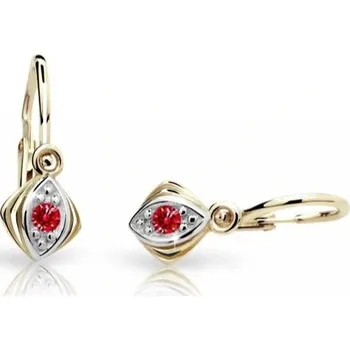 Náušnice Cutie Jewellery Zlaté dětské náušnice C1897-10-X-1 červená + 2 měsíce na vrácení zboží
