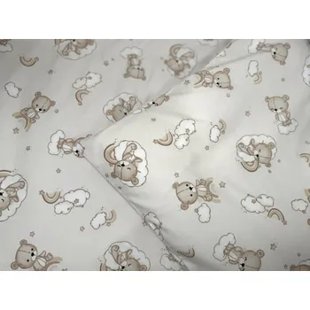 Bytový textil Podpěrová s.r.o. Dětské bavlněné povlečení béžové MEDVÍDCI 90x135, 40x60 cm
