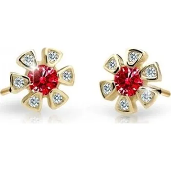 Náušnice Cutie Jewellery Zlaté dětské náušnice C2156-30-X-1 červená + 2 měsíce na vrácení zboží