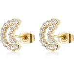 S'Agapõ Třpytivé ocelové náušnice ve tvaru půlměsíce Twinkle SWN28 + 2 měsíce na vrácení zboží