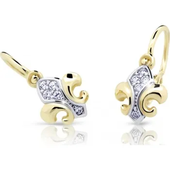 Náušnice Cutie Diamonds Slušivé dětské bicolor náušnice ze zlata s diamanty C2219-10-10-X-1-D + 2 měsíce na vrácení zboží