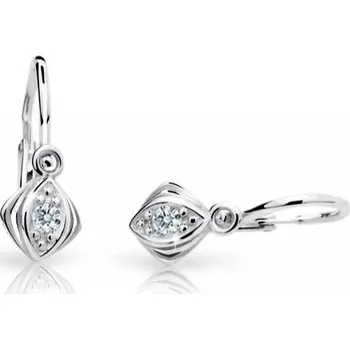 Náušnice Cutie Jewellery Dětské náušnice z bílého zlata C1897-10-X-2 bílá + 2 měsíce na vrácení zboží
