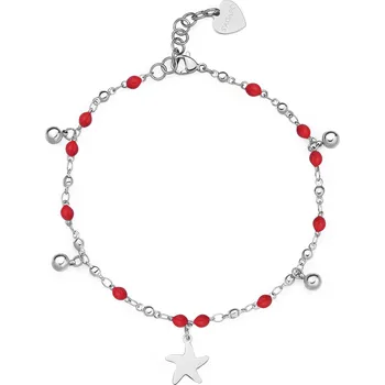 Náramek S'Agapõ Ocelový korálkový náramek na kotník Vibes SVB63 + 2 měsíce na vrácení zboží