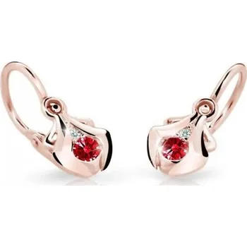 Náušnice Cutie Jewellery Dětské náušnice z růžového zlata C2224-10-X-4 červená + 2 měsíce na vrácení zboží