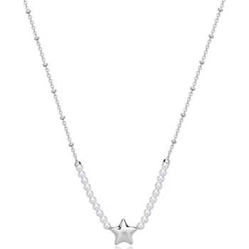 Módní doplněk S'Agapõ Něžný ocelový náhrdelník s perlami Stellar SSE37 + 2 měsíce na vrácení zboží