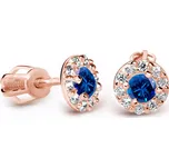 Cutie Diamonds Luxusní náušnice z růžového zlata se safíry a diamanty DZ60167-30-SF-X-4 + 2 měsíce na vrácení zboží