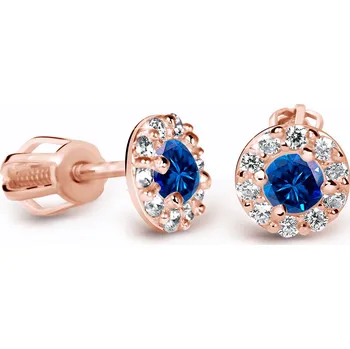 Náušnice Cutie Diamonds Luxusní náušnice z růžového zlata se safíry a diamanty DZ60167-30-SF-X-4 + 2 měsíce na vrácení zboží