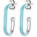 S'Agapõ Ocelové oválné náušnice s tyrkysovým smaltem Vibes SVB26 + 2 měsíce na vrácení zboží