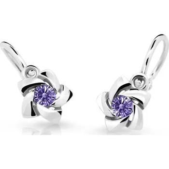 Náušnice Cutie Jewellery Dětské náušnice s designem růžiček C2201-10-X-2 fialová + 2 měsíce na vrácení zboží