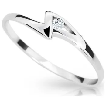 Módní doplněk Zlatý zásnubní prsten DF 1138 se zirkonem