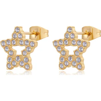 Módní doplněk S'Agapõ Pozlacené náušnice s krystaly Hvězda Twinkle SWN26 + 2 měsíce na vrácení zboží