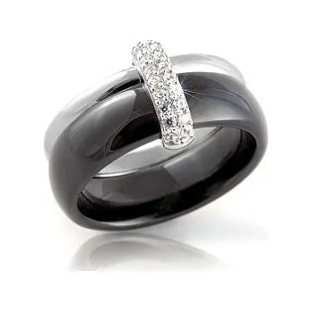 Módní doplněk Modesi Černý keramický prsten QJRQY6269KL 58 mm + 2 měsíce na vrácení zboží
