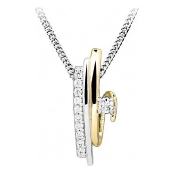 Módní doplněk Silver Cat Nadčasový stříbrný náhrdelník se zirkony SC503 (řetízek, přívěsek) + 2 měsíce na vrácení zboží