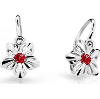 Náušnice Cutie Jewellery Dětské kytičkové náušnice z bílého zlata C2238-10-X-2 červená + 2 měsíce na vrácení zboží