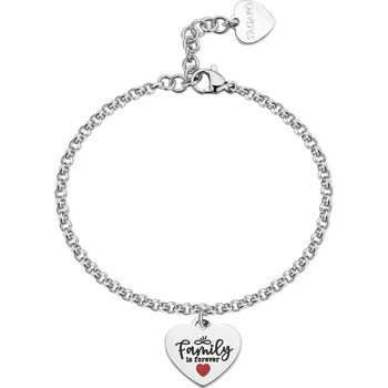 Náramek S'Agapõ Ocelový náramek s přívěskem Family Is Forever Be My Family SBY037 + 2 měsíce na vrácení zboží